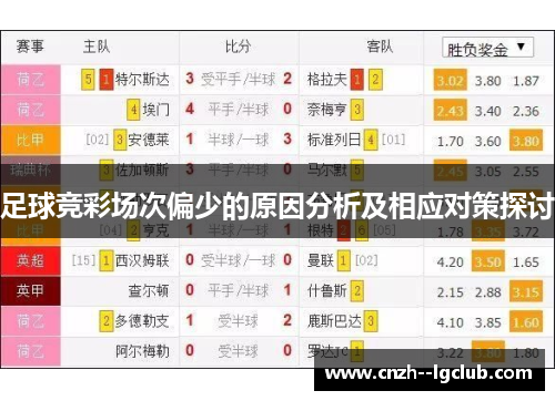 足球竞彩场次偏少的原因分析及相应对策探讨 足球竞彩场次偏少的原因分析及相应对策探讨
